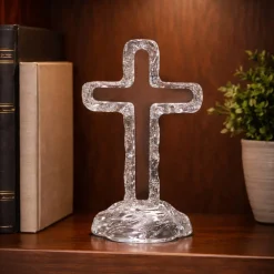 Vessière Cristaux Décoration|Symboles Religieux Cristal|Croix chrétienne latine en cristal