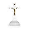 Vessière Cristaux Décoration|Symboles Religieux Cristal|Crucifix cristal sablé de bohême