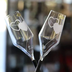 Vessière Cristaux Flûte Champagne|Art De La Table|Duo flûte coeur mariage support