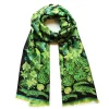 Vessière Cristaux Bijoux|Foulards Lalique|Echarpe Lalique By Ginny Litscher Dessin Jungle Vert Néon