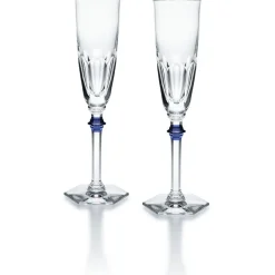Vessière Cristaux Flûte Champagne|Art De La Table|Eve harcourt flûte bouton bleu x2 baccarat