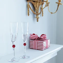 Vessière Cristaux Art De La Table|Flûte Champagne|Eve harcourt flûte bouton rouge x2 baccarat