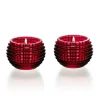Vessière Cristaux Photophores, Bougeoirs Cristal|Coupes, Coupelles Et Photophores|Eye photophore rouge x2 baccarat