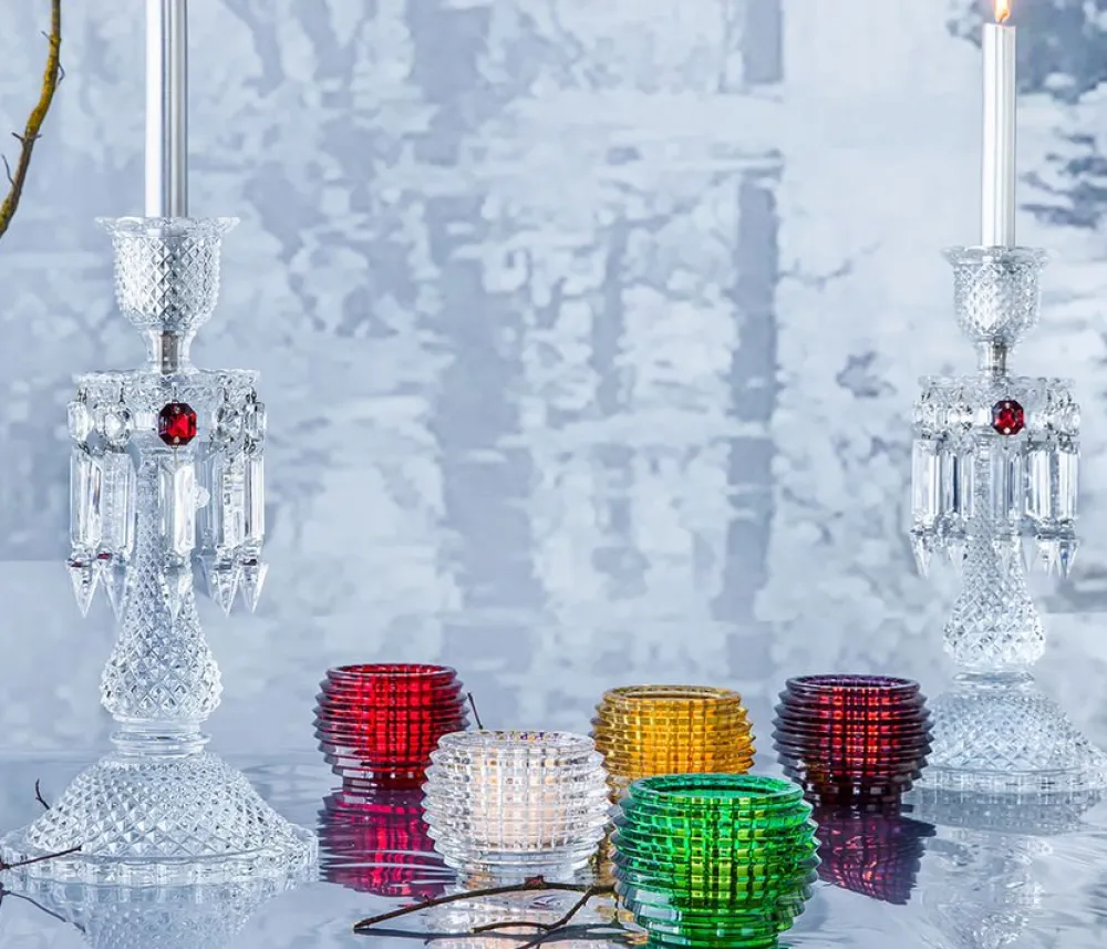 Vessière Cristaux Photophores, Bougeoirs Cristal|Coupes, Coupelles Et Photophores|Eye photophore x2 baccarat