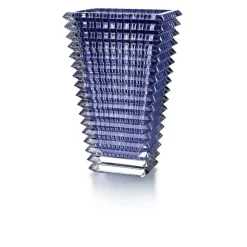 Vessière Cristaux Vases Cristal Couleur|Vases|Eye vase rectangulaire bleu baccarat