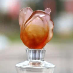 Vessière Cristaux Fleurs Cristal|Sulfures, Presse-Papiers Cristal|Flacon parfum ambre tulipe Daum