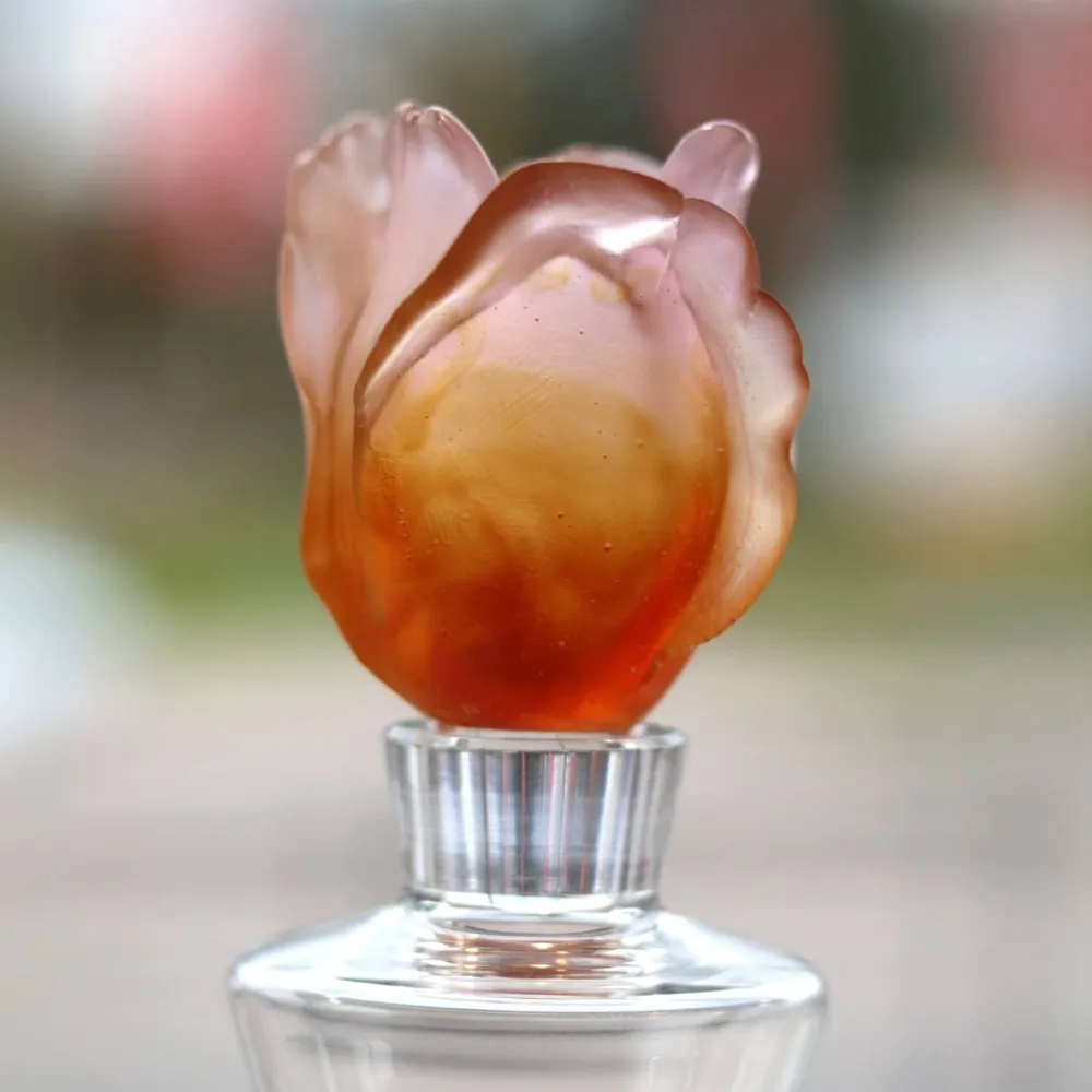 Vessière Cristaux Fleurs Cristal|Sulfures, Presse-Papiers Cristal|Flacon parfum ambre tulipe Daum