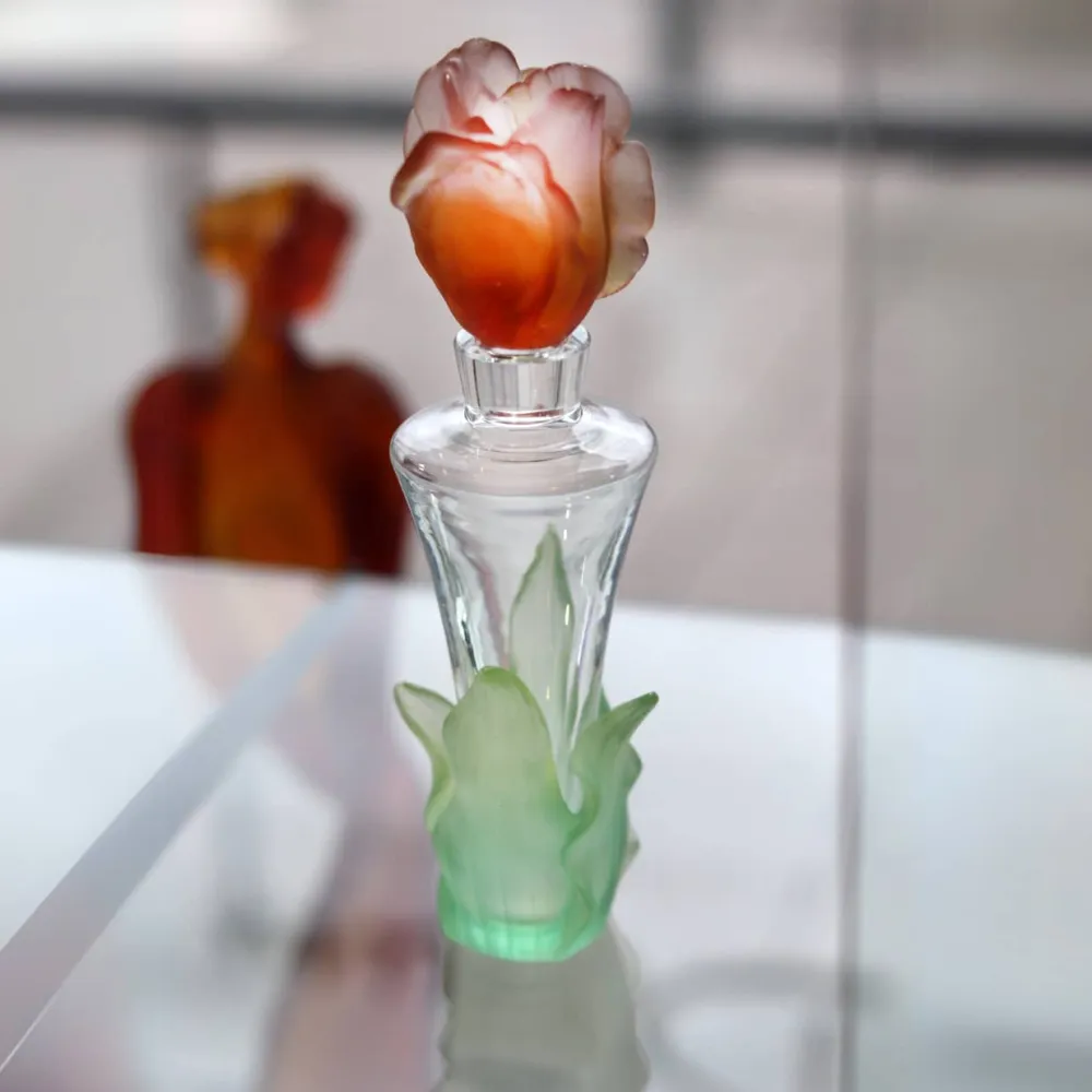 Vessière Cristaux Fleurs Cristal|Sulfures, Presse-Papiers Cristal|Flacon parfum ambre tulipe Daum