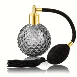 Vessière Cristaux Flacon De Parfum|Flacon vaporisateur gris verre longue frange