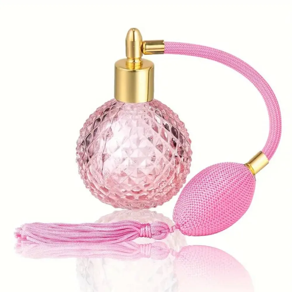 Vessière Cristaux Flacon De Parfum|Flacon vaporisateur rose verre longue frange
