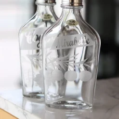Vessière Cristaux Art De La Table|Flasque, Bouteille Cristal|Flasque mirabelle cristal taillée
