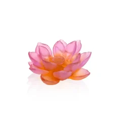 Vessière Cristaux Fleurs Cristal|Fleur décorative ambre rose Jardin de lotus Daum