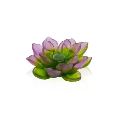Vessière Cristaux Fleurs Cristal|Fleur décorative verte rose Jardin de lotus Daum