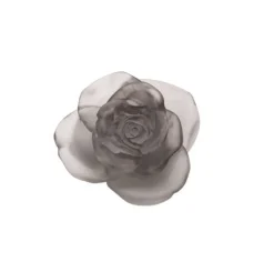 Vessière Cristaux Fleurs Cristal|Sulfures, Presse-Papiers Cristal|Fleur grise rose passion daum