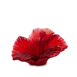 Vessière Cristaux Fleurs Cristal|Sulfures, Presse-Papiers Cristal|Fleur hibiscus daum