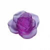 Vessière Cristaux Fleurs Cristal|Sulfures, Presse-Papiers Cristal|Fleur ultraviolet rose passion daum