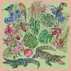 Vessière Cristaux Bijoux|Foulards Lalique|Foulard Lalique By Ginny Litscher Dessin Jungle Vert Clair