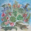 Vessière Cristaux Bijoux|Foulards Lalique|Foulard Lalique By Ginny Litscher Dessin Jungle Bleu