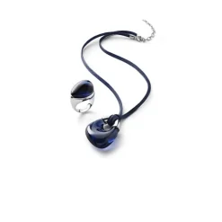 Vessière Cristaux Bijoux|Bagues Cristal|Galea bague bleu nuit baccarat