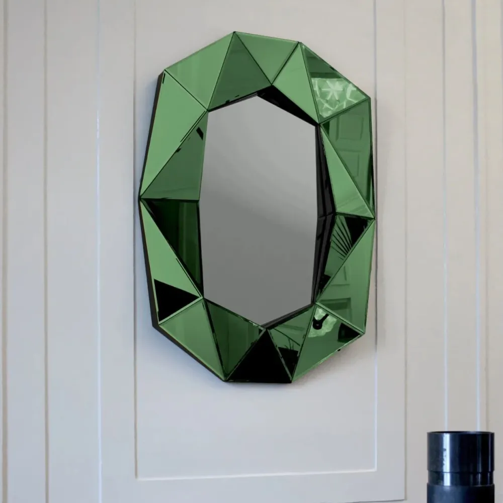 Vessière Cristaux Miroir|Grand Miroir cristal diamant émeraude Reflections Copenhagen