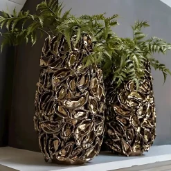 Vessière Cristaux Vases|Vase Céramique|Grand vase Oyster céramique bronze