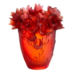 Vessière Cristaux Vases|Vases Cristal Couleur|Grand vase safran daum
