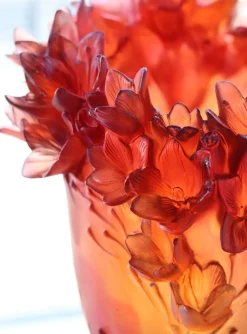 Vessière Cristaux Vases|Vases Cristal Couleur|Grand vase safran daum