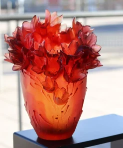 Vessière Cristaux Vases|Vases Cristal Couleur|Grand vase safran daum
