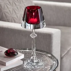 Vessière Cristaux Coupes, Coupelles Et Photophores|Photophores, Bougeoirs Cristal|Harcourt my fire bougeoir rouge baccarat