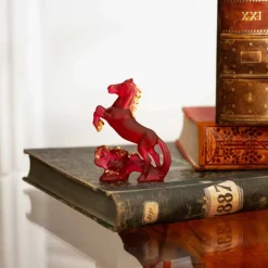 Vessière Cristaux Editions D’Art|Bestiaire|Horoscope Cheval Rouge et Or 2026 Daum