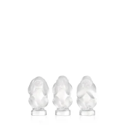 Vessière Cristaux Bestiaire|Sculptures Et Figurines|La sagesse singes cristal lalique