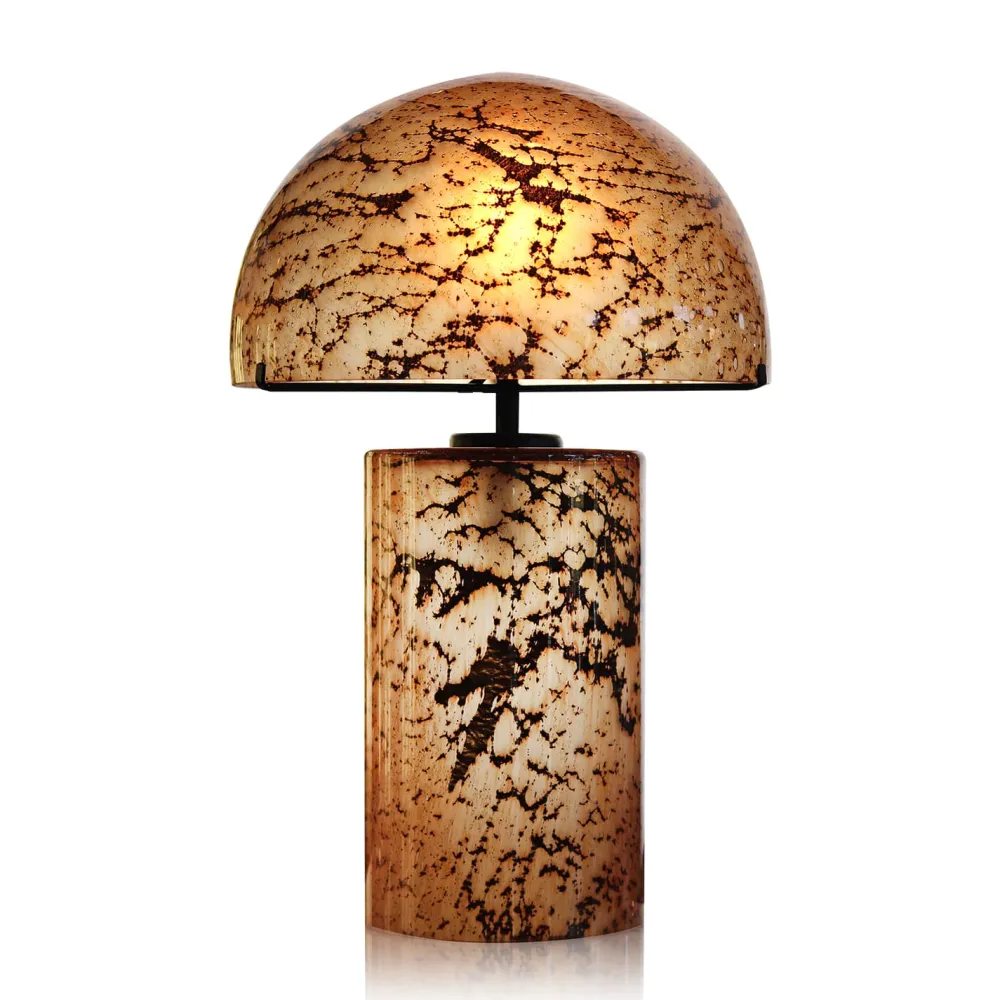 Vessière Cristaux Lampes Cristal|Luminaires|Lampe à poser volcania ambre en verre