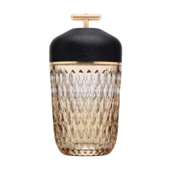 Vessière Cristaux Lampes Cristal|Lustre Luminaire Saint-Louis|Lampe baladeuse folia ambre bois noir cristal saint-louis
