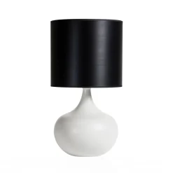 Vessière Cristaux Lampes|Lampes Cristal|Lampe Bilboquet blanc Faïence de Longwy