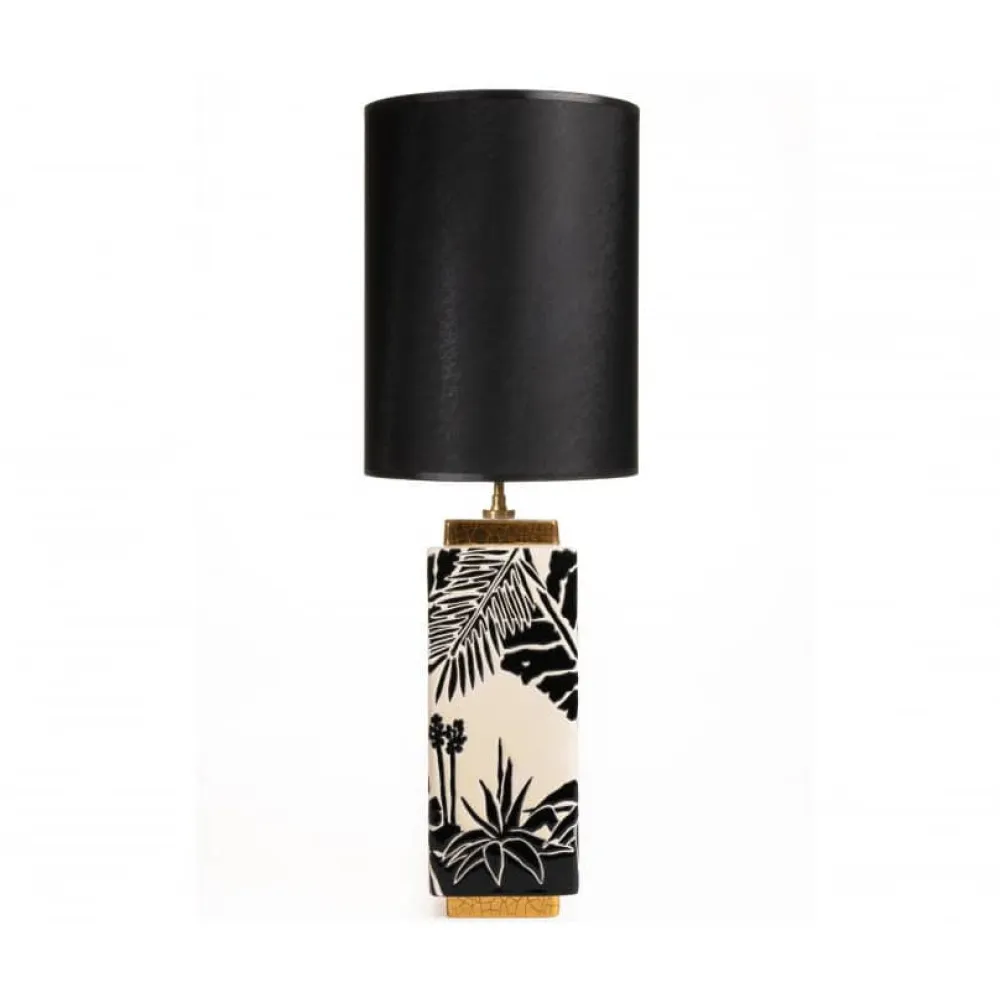 Vessière Cristaux Lampes|Lampe bougeoir carré Bahia Émaux de Longwy
