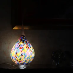 Vessière Cristaux Luminaires|Lampes Cristal|Lampe bubble Lollipop sablée cristal de Lorraine