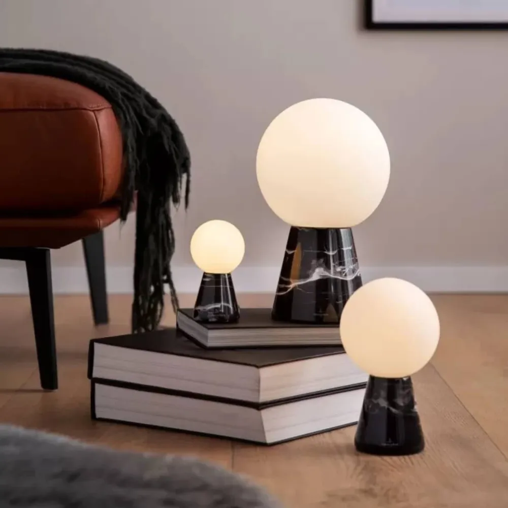 Vessière Cristaux Lampes Cristal|Lampe Carrara marbre noir Villeroy & Boch