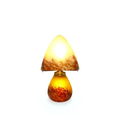 Vessière Cristaux Luminaires|Lampes Cristal|Lampe champignon pâte de verre ivoire 019