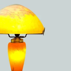 Vessière Cristaux Luminaires|Lampes Pâte De Verre|Lampe champignon pâte de verre retro