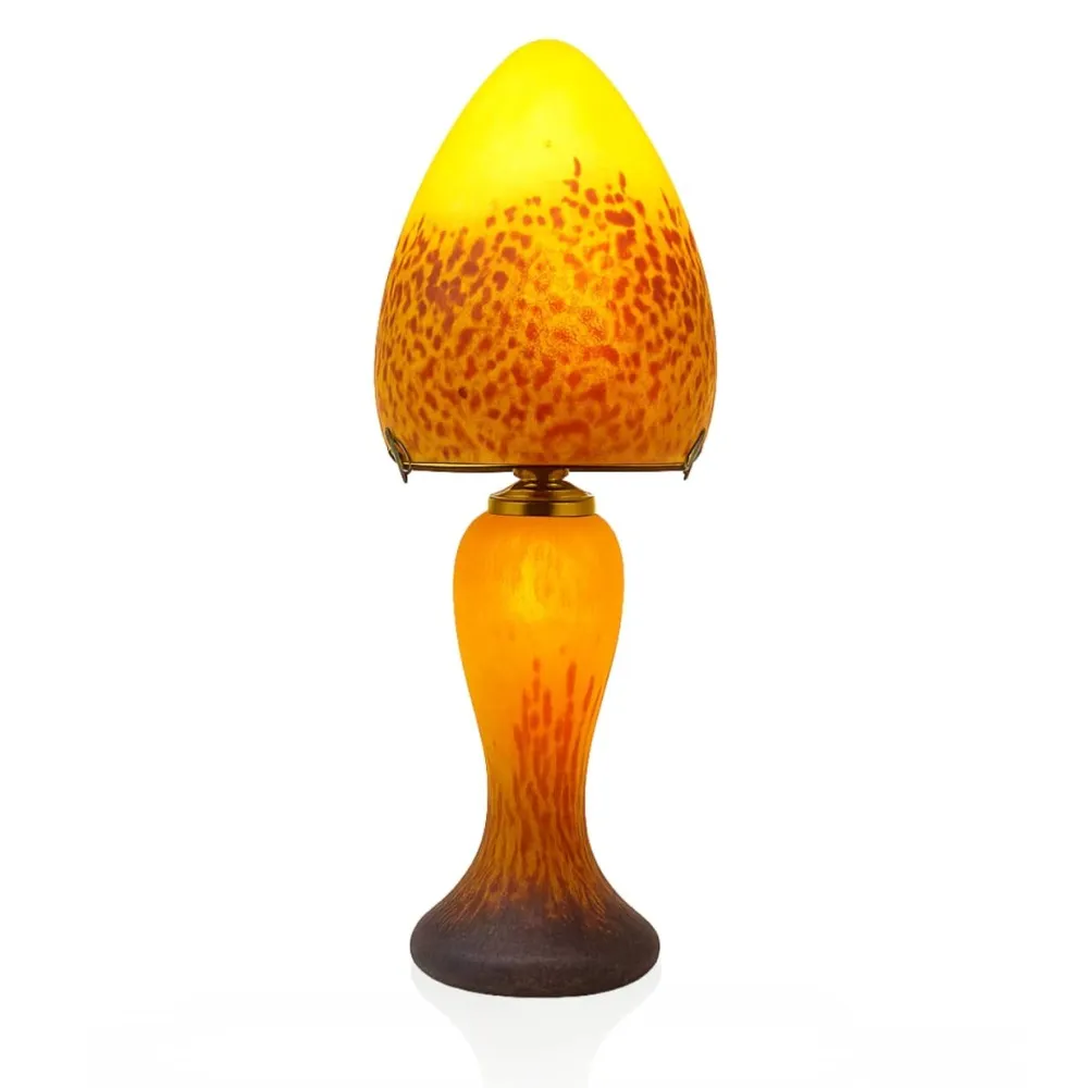 Vessière Cristaux Lampes Cristal|Luminaires|Lampe champignon pâte de verre 012 jaune
