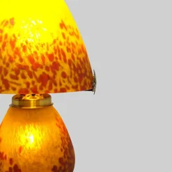 Vessière Cristaux Lampes Cristal|Luminaires|Lampe champignon pâte de verre jaune 019