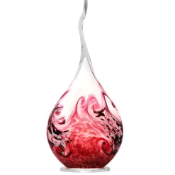 Vessière Cristaux Luminaires|Lampes Cristal|Lampe flamme cristal Framboise et noir Cristal de Lorraine