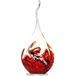 Vessière Cristaux Luminaires|Lampes Cristal|Lampe flamme cristal noir et rouge Cristal de Lorraine
