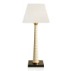 Vessière Cristaux Lampes|Lampes Cristal|Lampe Haute Bamboo Faïence de Longwy – Noir ivoire et or