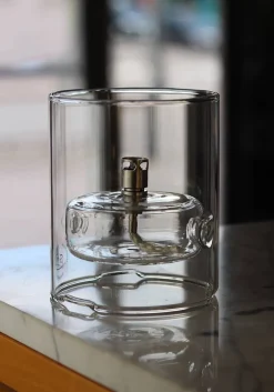 Vessière Cristaux Coupes, Coupelles Et Photophores|Lampes Cristal|Lampe huile galet photophore verre