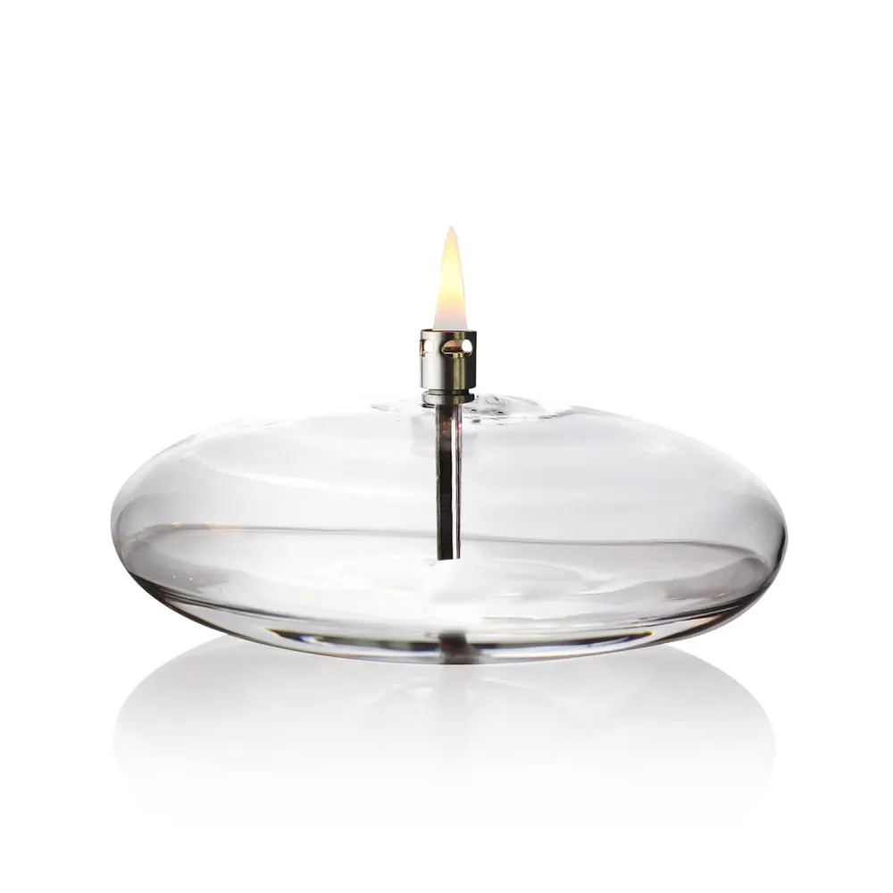 Vessière Cristaux Photophores, Bougeoirs Cristal|Coupes, Coupelles Et Photophores|Lampe huile galet verre pm
