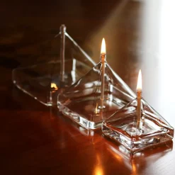 Vessière Cristaux Coupes, Coupelles Et Photophores|Lampes Cristal|Lampe huile pyramide verre