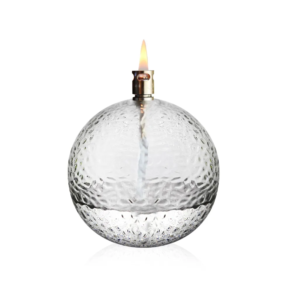 Vessière Cristaux Lampes Cristal|Coupes, Coupelles Et Photophores|Lampe huile sphère martelé