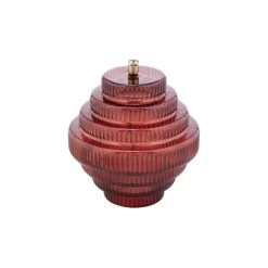 Vessière Cristaux Coupes, Coupelles Et Photophores|Lampes Cristal|Lampe huile Twin rouge