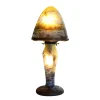 Vessière Cristaux Luminaires|Lampes Pâte De Verre|Lampe pâte de verre | tip gallé décor lacustre